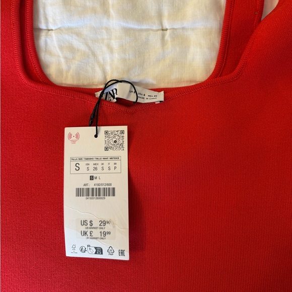 NWT Zara Red Tank Top - Picture 3 of 3